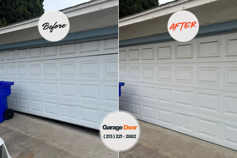 Before and after: garage door repair Leisure City, FL
